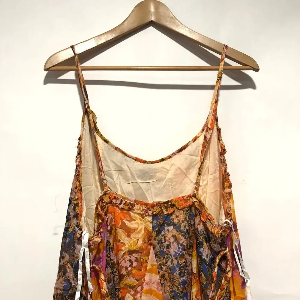 Free People Womens Moondive Maxi Dress Multicolor Size L